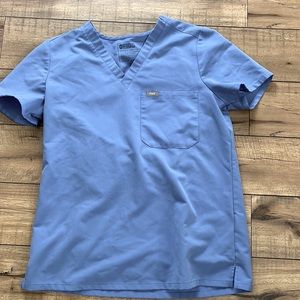 Figs Ceil blue scrub top